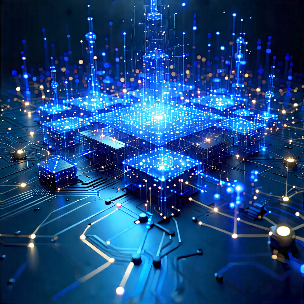 Blockchain Network Visualization With Blue White