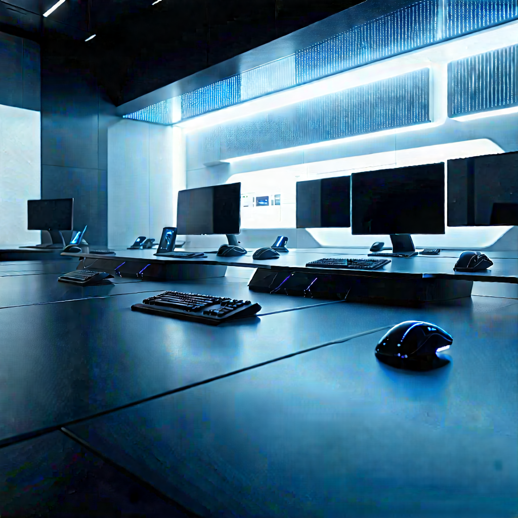 Futuristic digital workspace