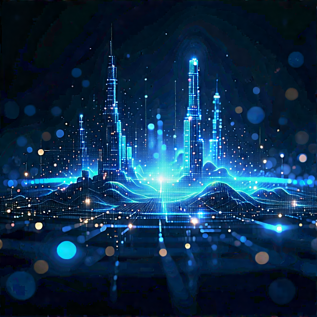 Machine Learning Visualization With Futuristic Cityscape