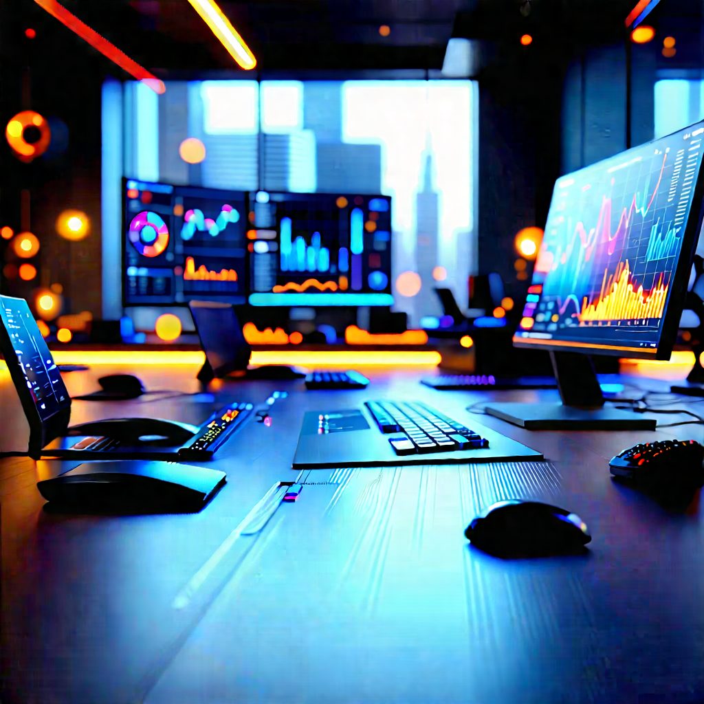 Futuristic tech startup office