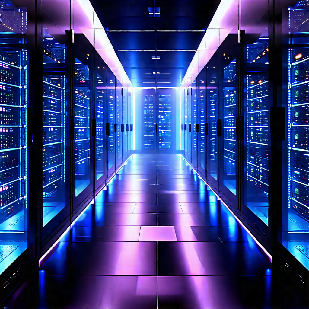 (futuristic:1.22) Server Room With Image, There