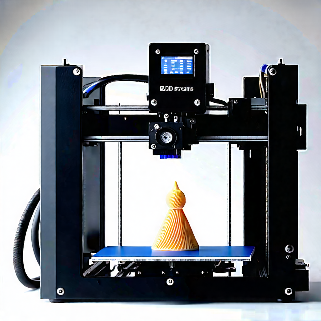 3d Printer With Data Streams With Printer Process