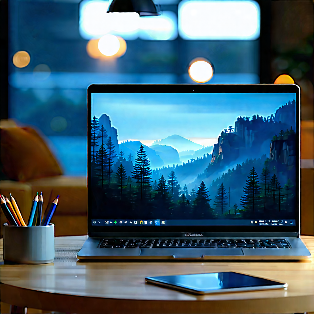 Laptop With Streaming Content With Laptop Computer