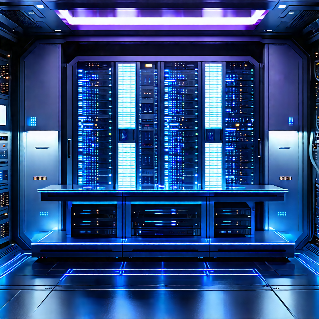 Futuristic Server Room With Image, There