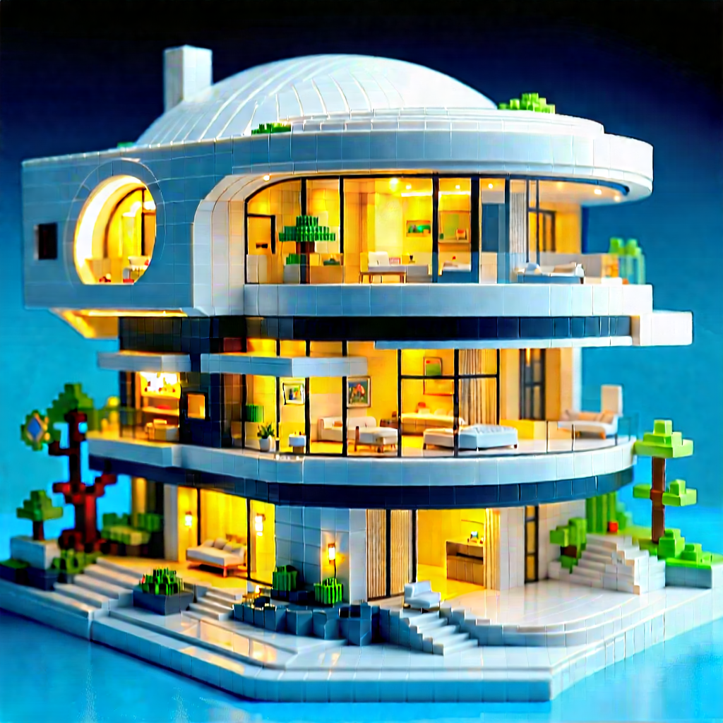(futuristic:1.4) smart home