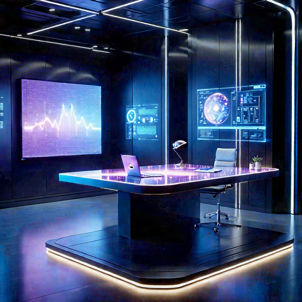 Futuristic Tech Startup Office With Image, There