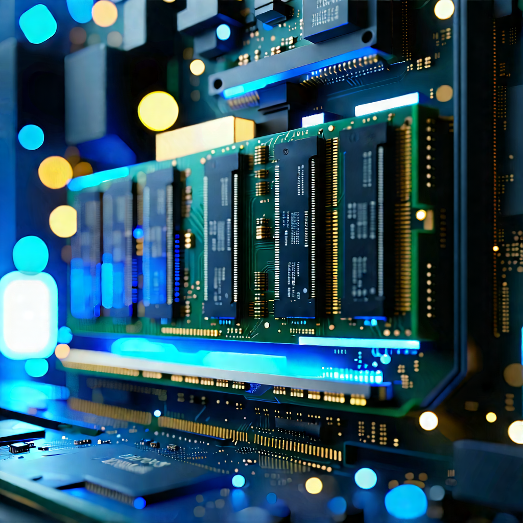Close-up Of Memory Module With Close-up Computer
