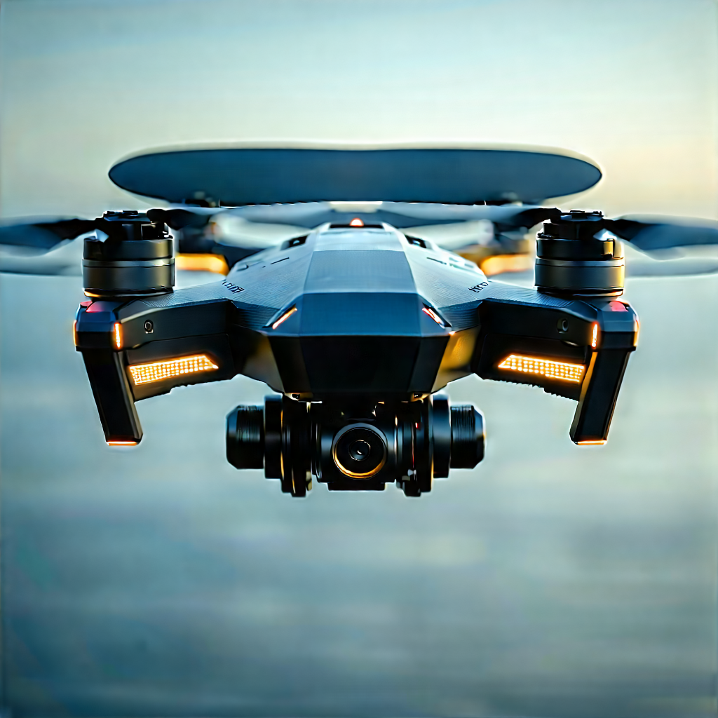 Drone With User Interface With Black Drone