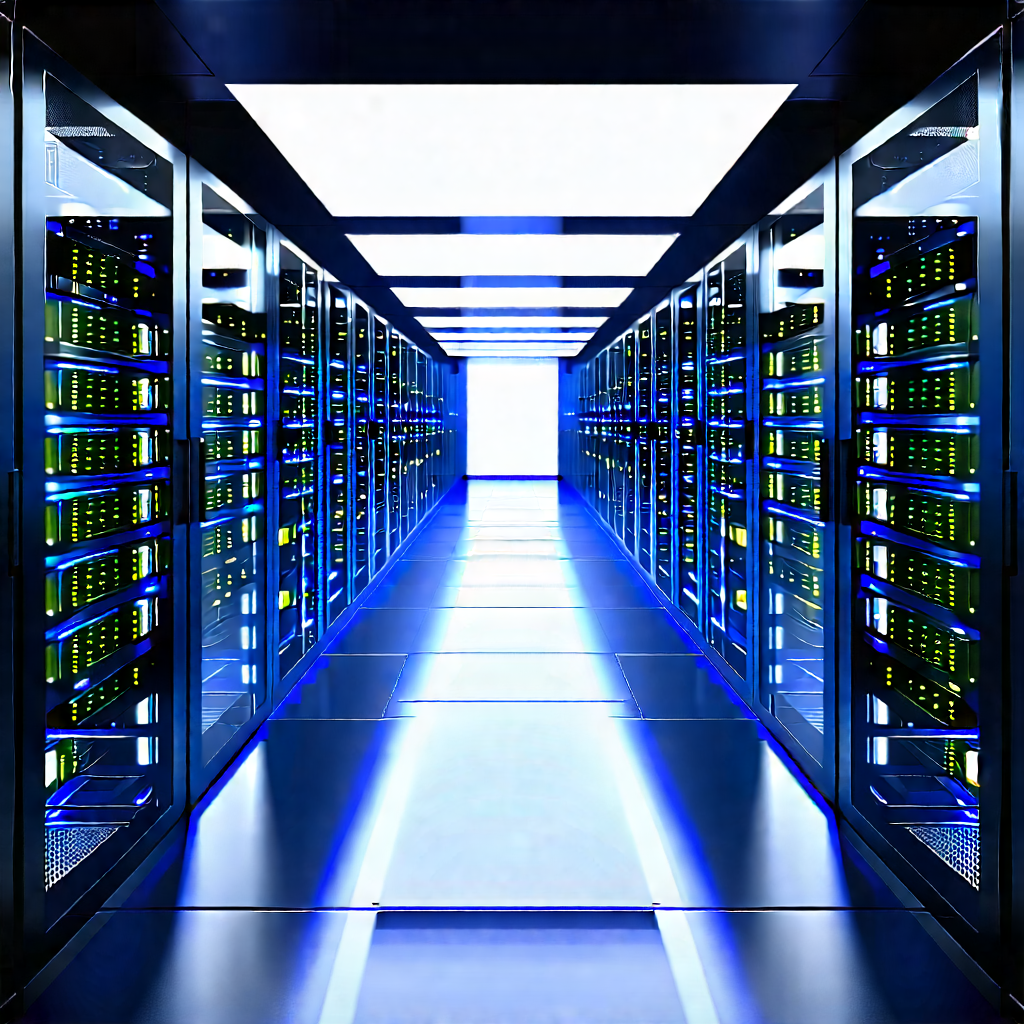 Server rack with data streams