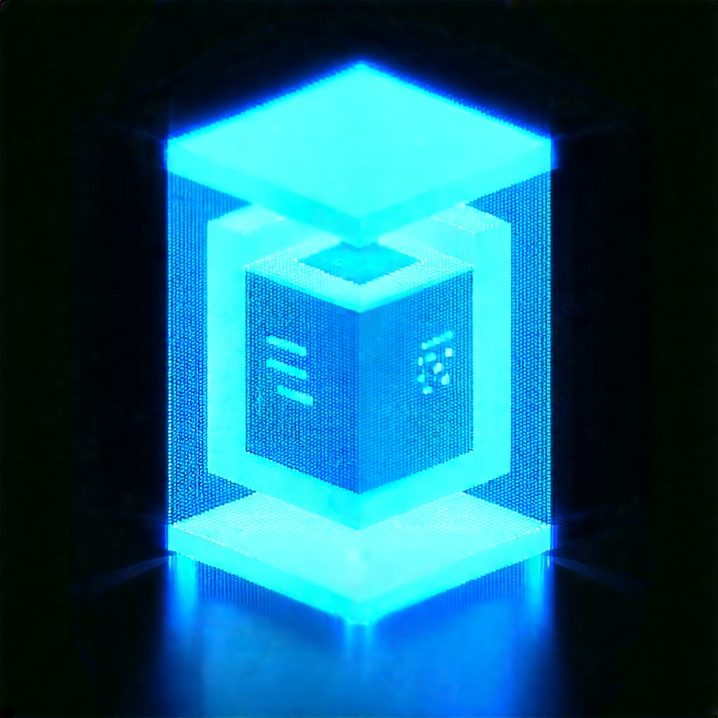 Quantum computer with blue light (glow:1.23)
