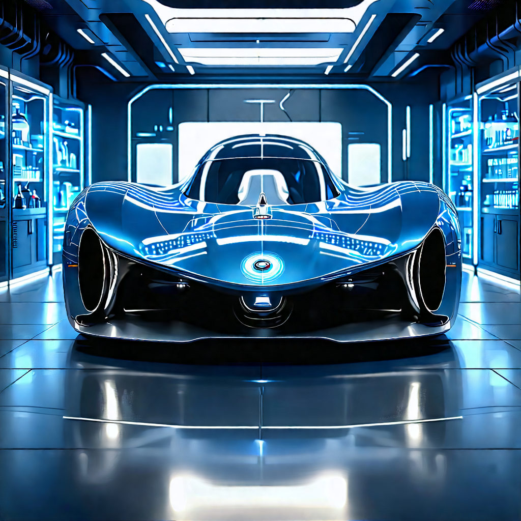 Automotive Technology In (modern:1.34) Laboratory With Futuristic Blue