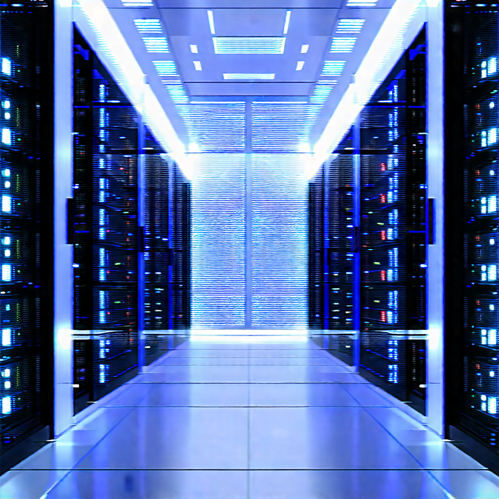 (futuristic:1.16) Server Room With Image, There