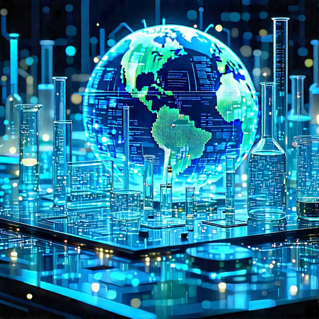 Financial Technology In Modern Laboratory With Blue White