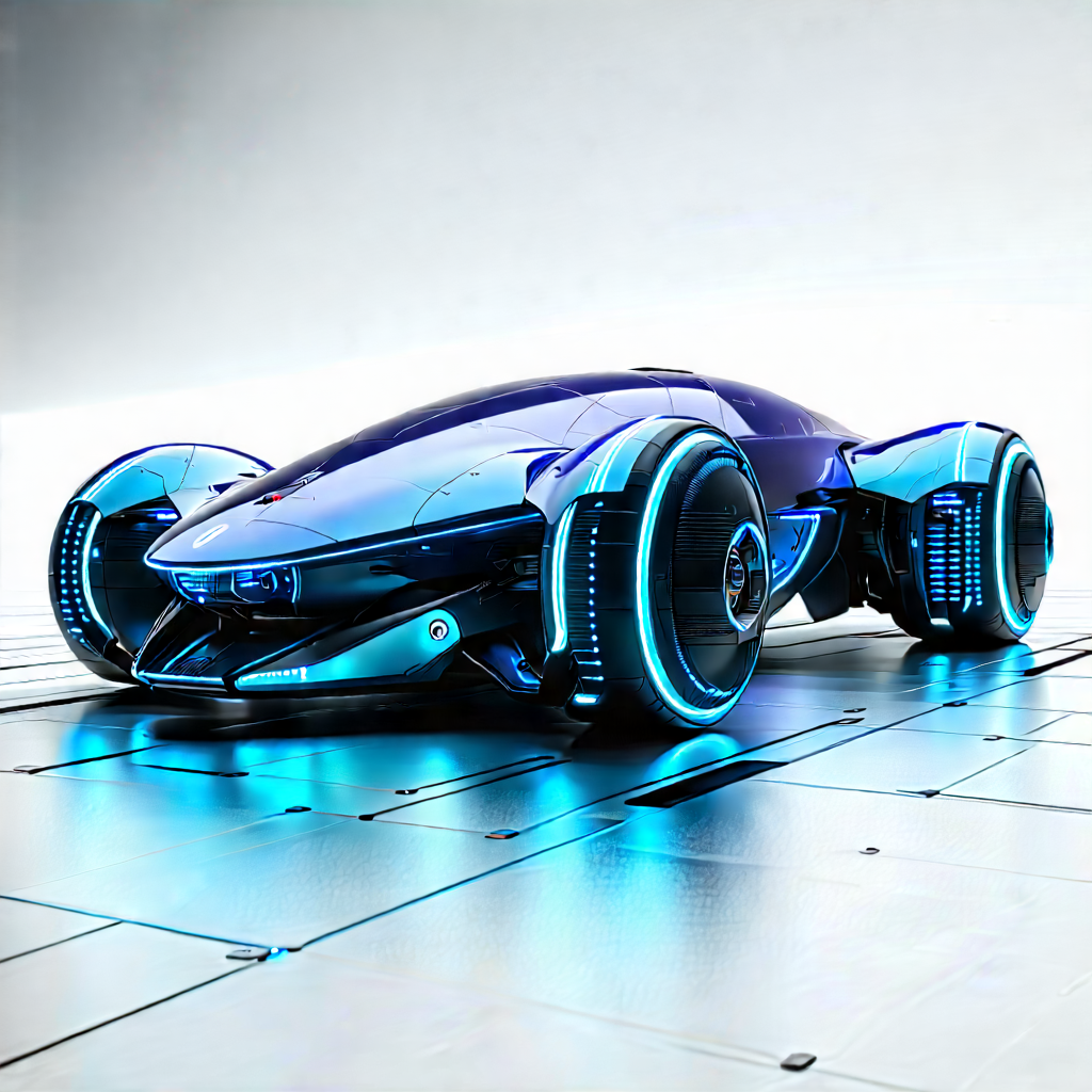 Innovative Electric Vehicle Design With Futuristic Blue