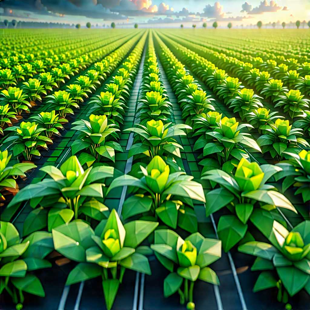 Agricultural Technology In Tech Office With Large Field