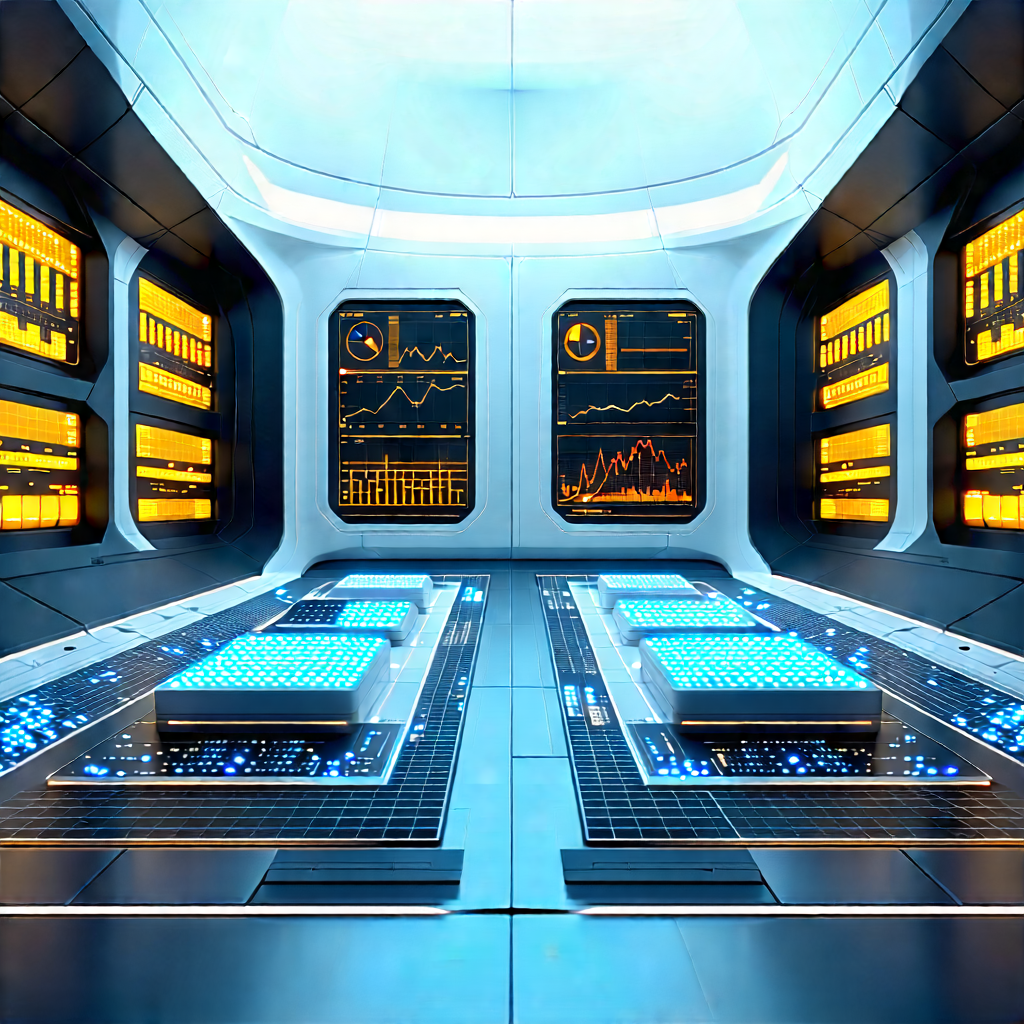 (futuristic:1.11) Research Laboratory With Image, There
