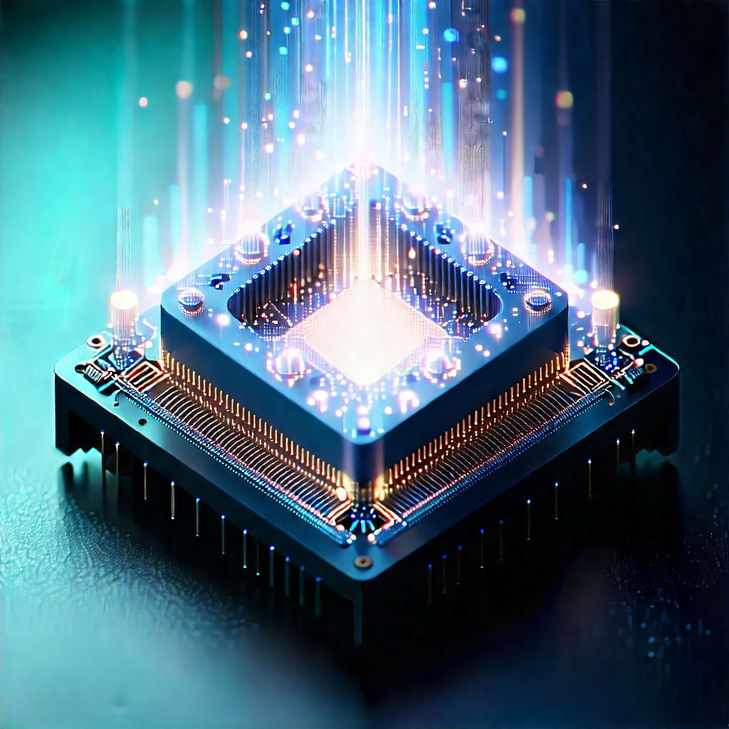 Quantum Computer With Digital Particles With Blue White