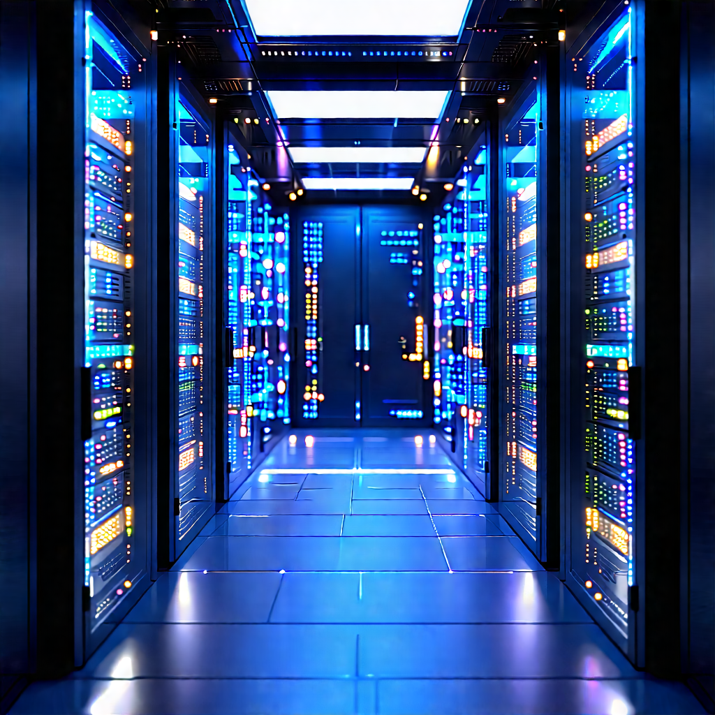 Futuristic Server Room With Image, There