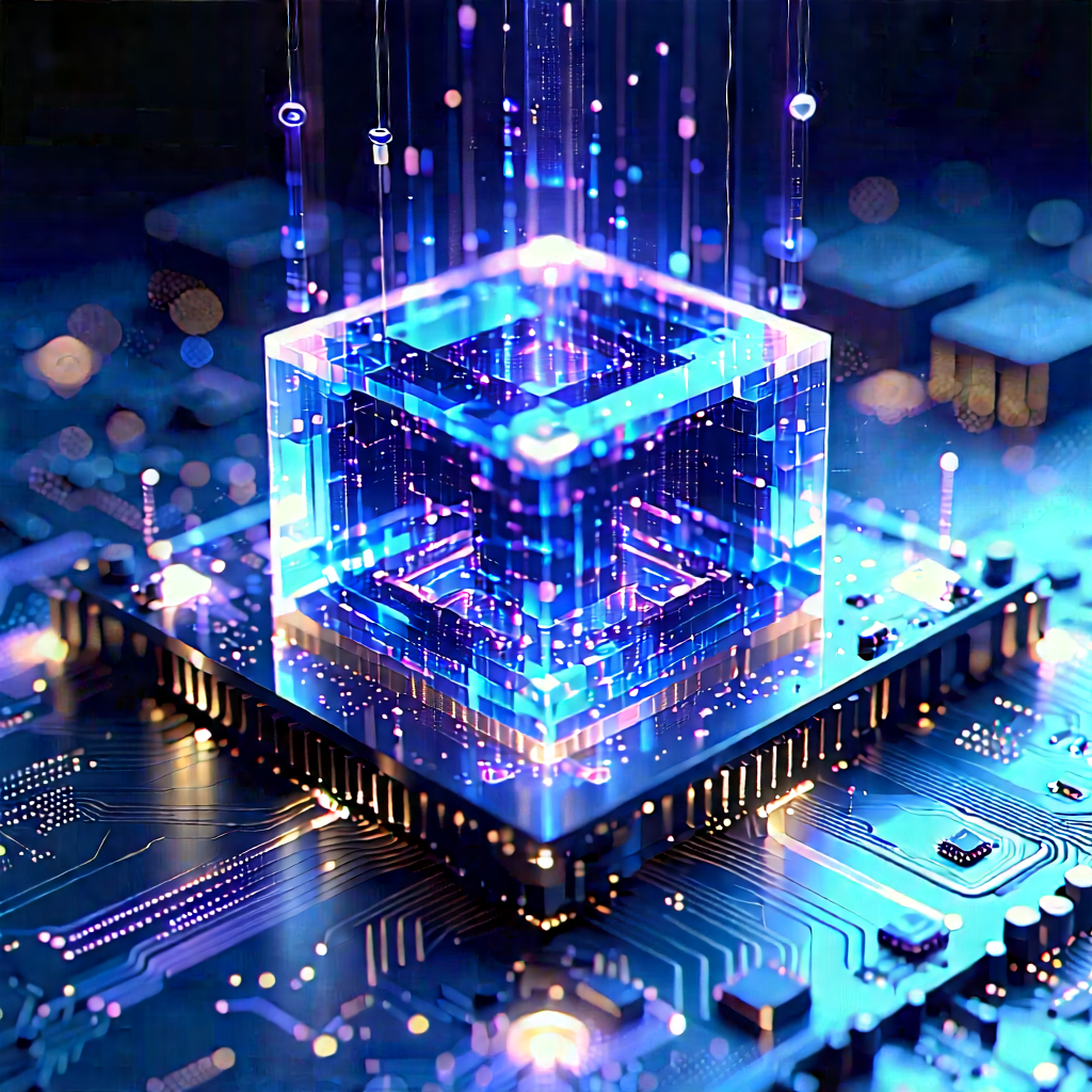 Quantum Computer With Holographic Projection With Blue White