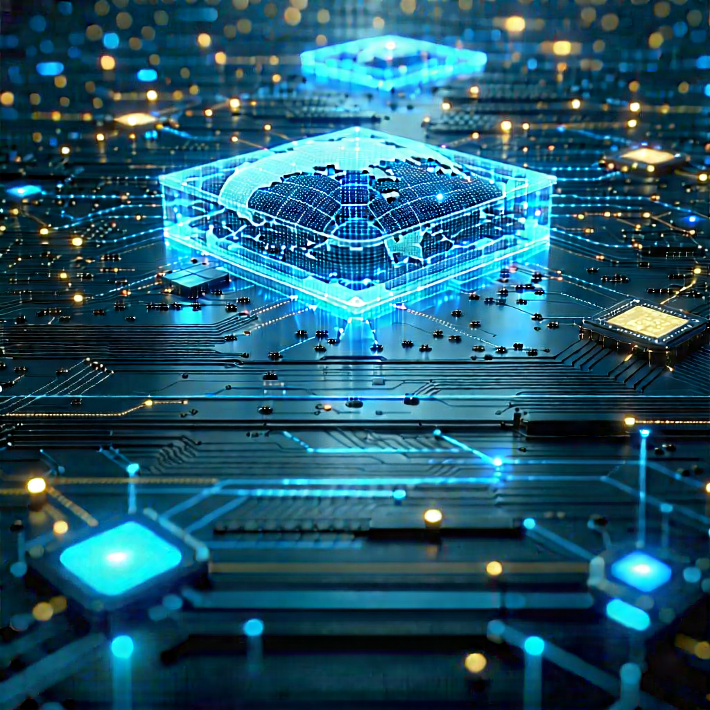 Blockchain Network Visualization With Blue Green
