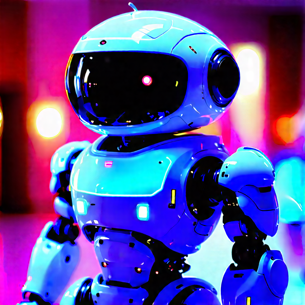 Robot with blue light glow