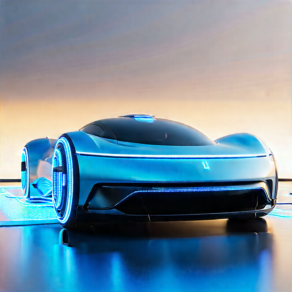 Innovative Electric Vehicle Design With Futuristic Blue