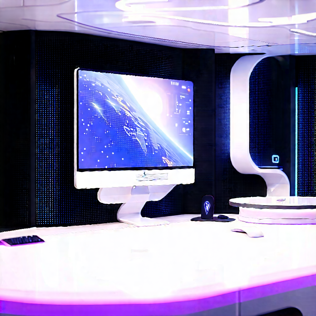 Futuristic Tech Startup Office With Large Flat