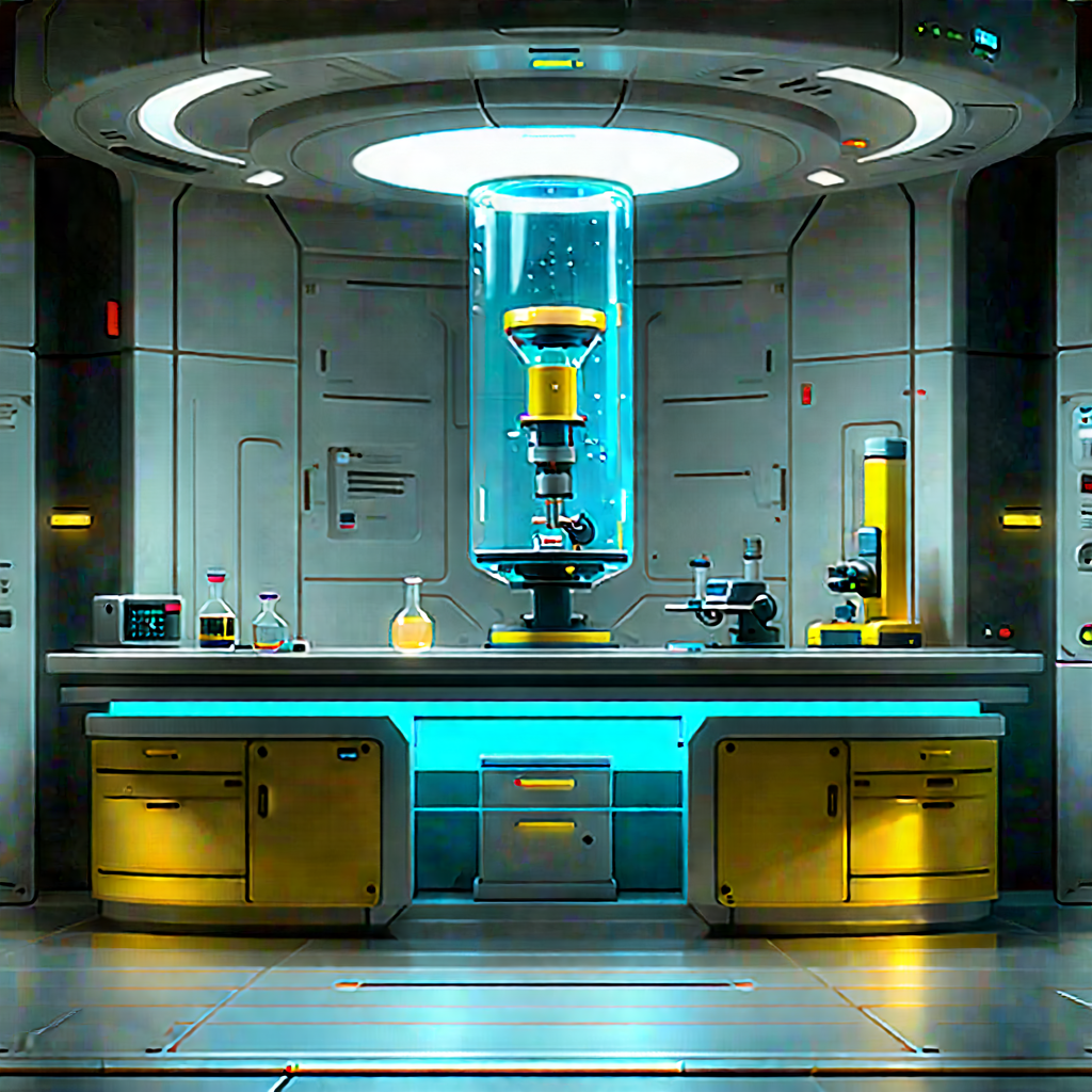 Futuristic research laboratory