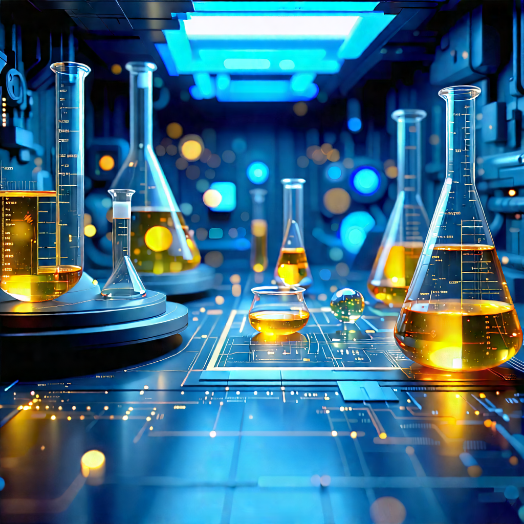 Futuristic Research Laboratory With Image, There