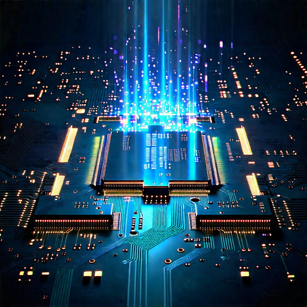 Circuit Board With Holographic Projection With Computer Circuit