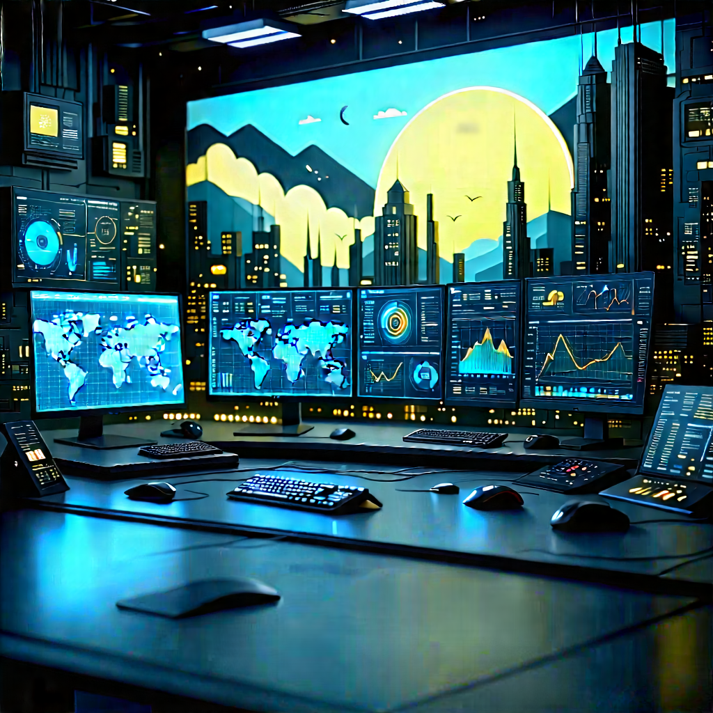 Financial Technology In Tech Office With Image, There