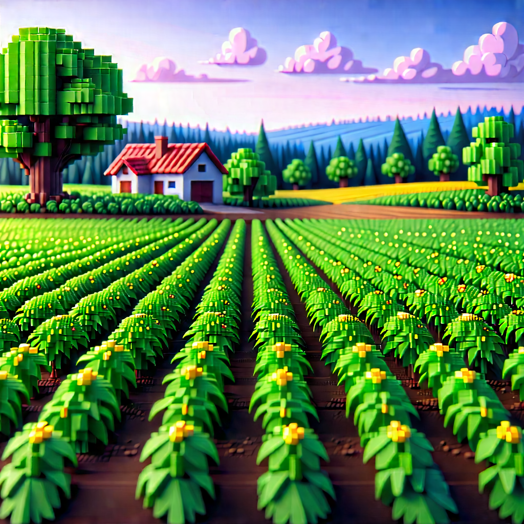 Agricultural Technology In Tech Office With Painting Farm