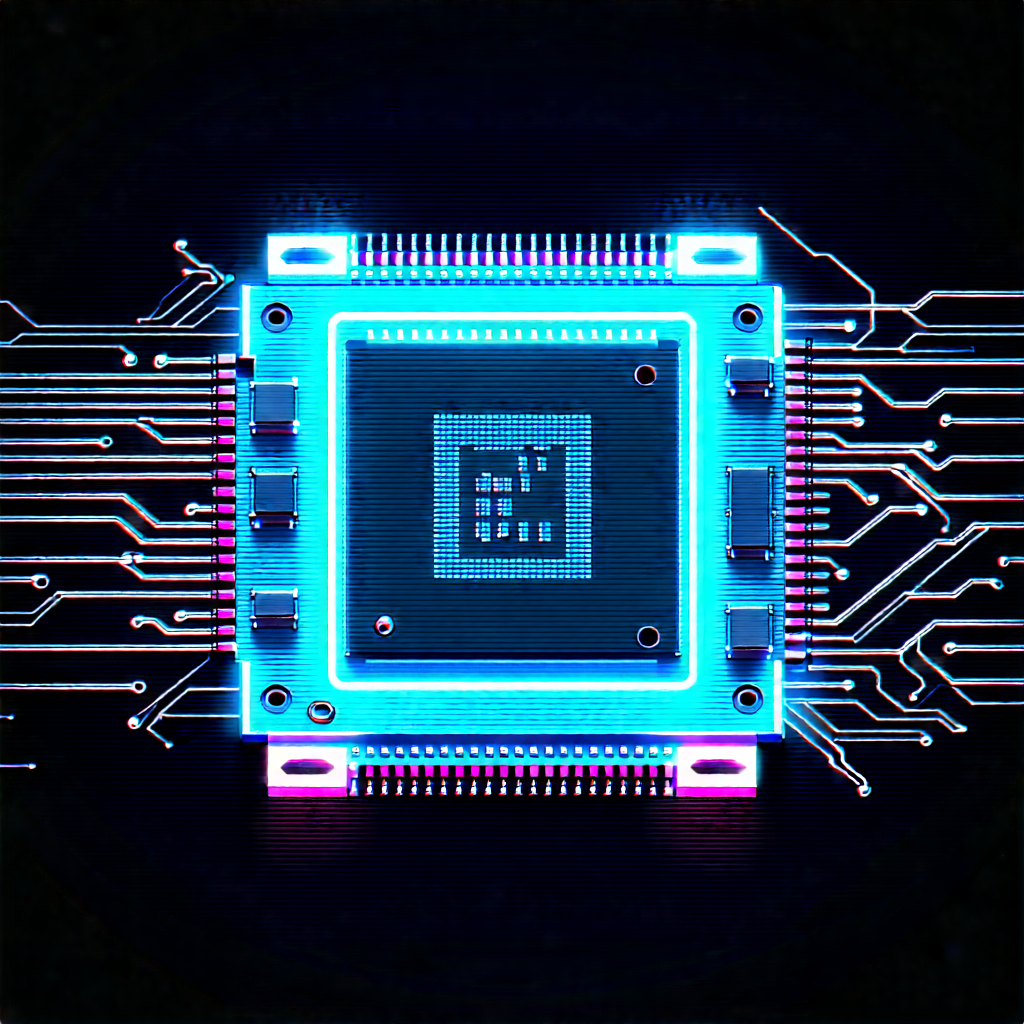 Microchip with neon accents