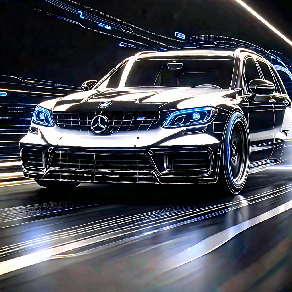 Automotive Technology In Field Deployment With Black Mercedes