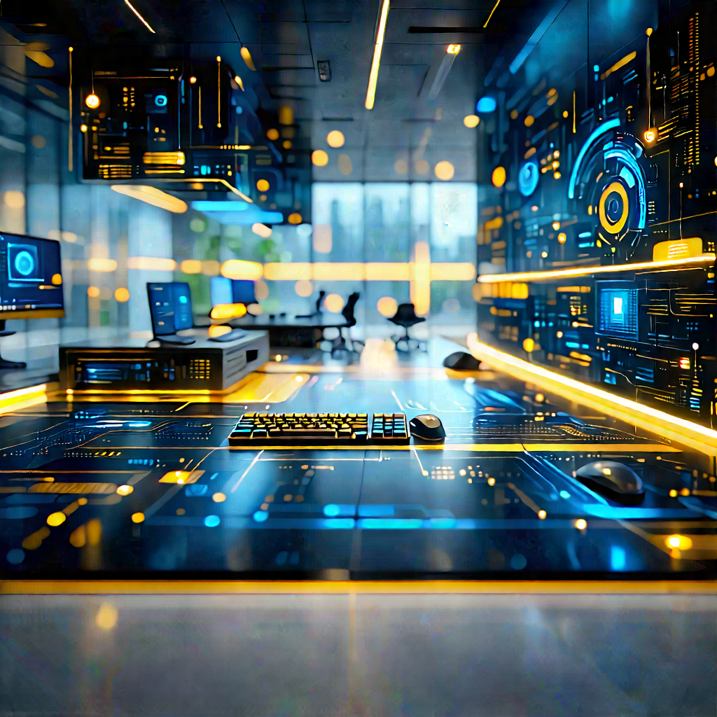 Futuristic Tech Startup Office With Image, There