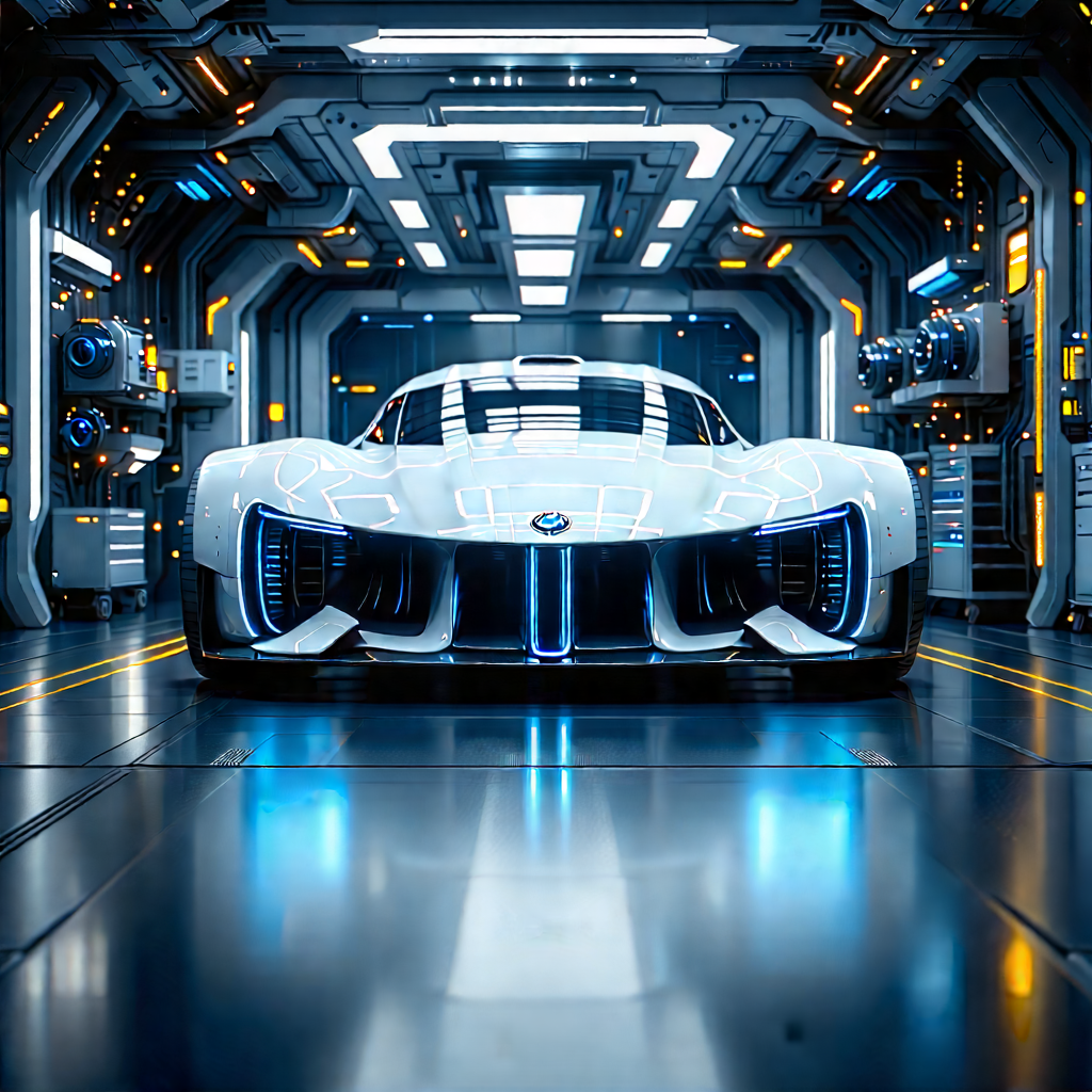 Automotive Technology In Manufacturing Facility With White Sports