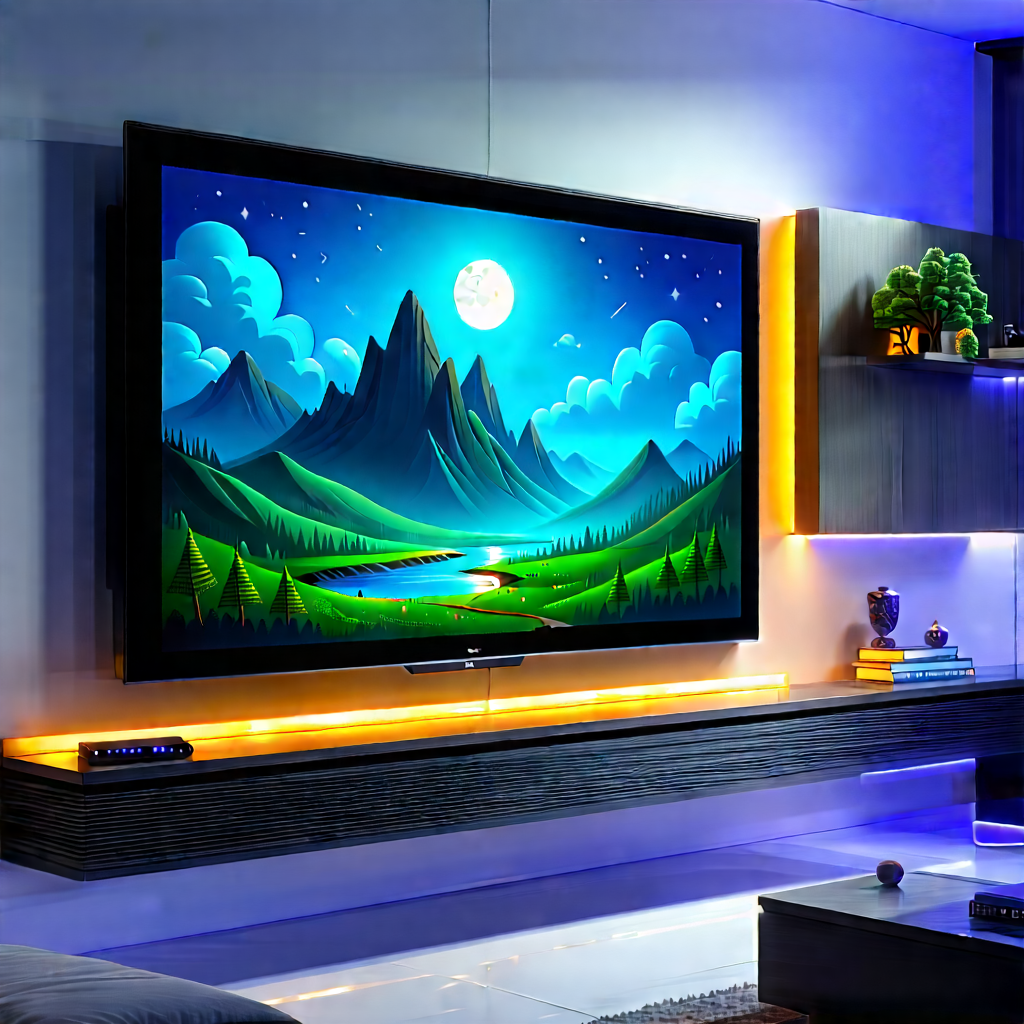 Smart Home (device:1.15) With Digital Artwork With Large Flat