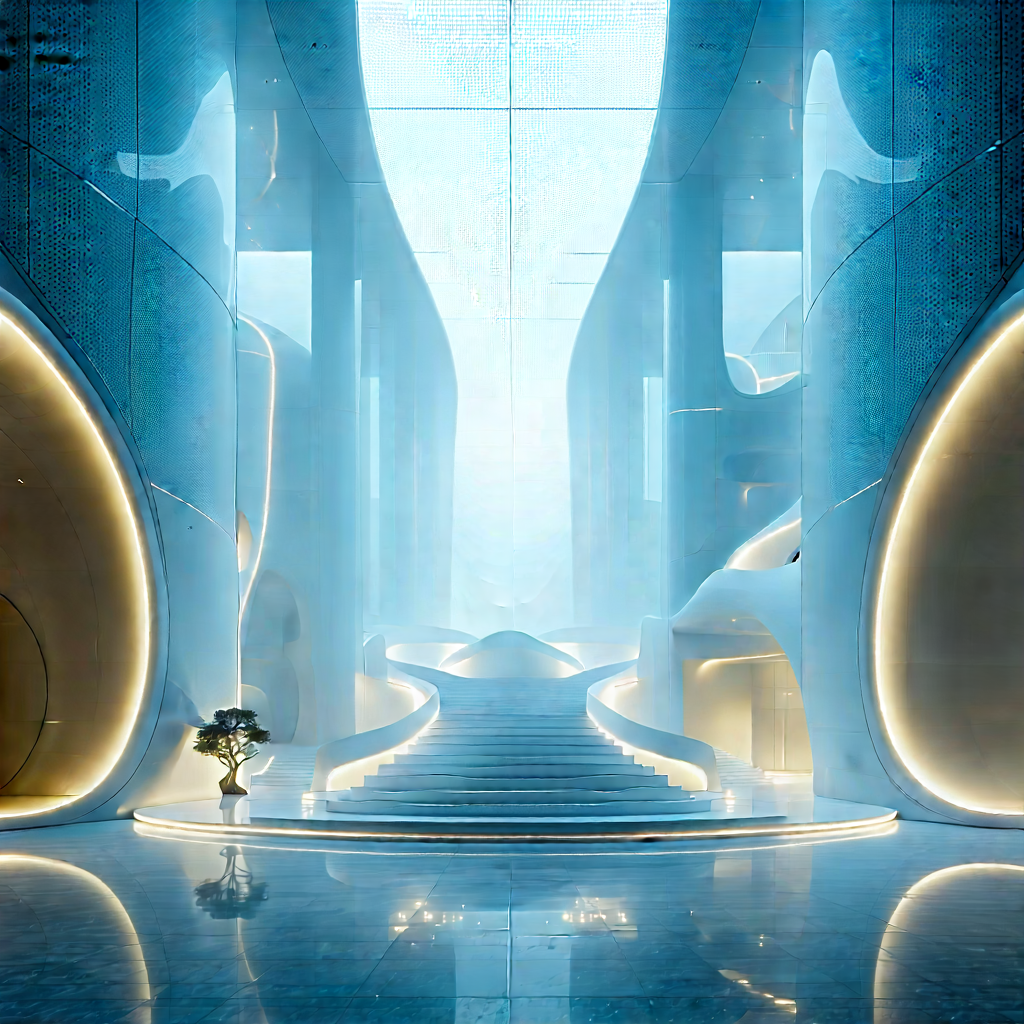 Futuristic Innovation Hub With Image, There