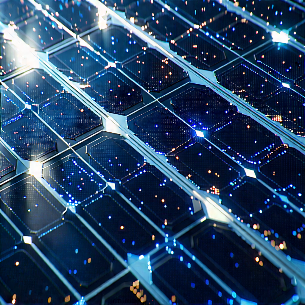 Solar panel with digital particles
