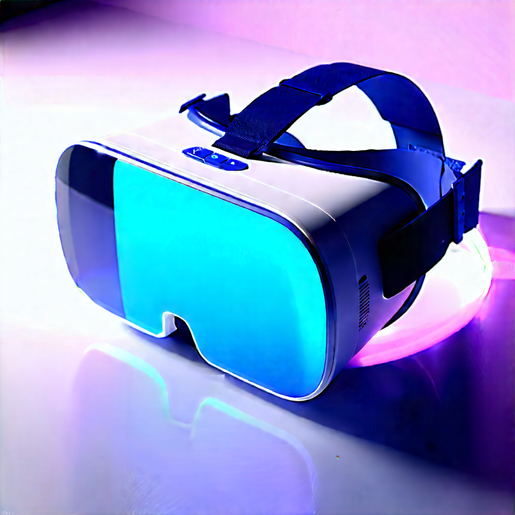 Vr Headset With Digital Artwork With Pair Blue