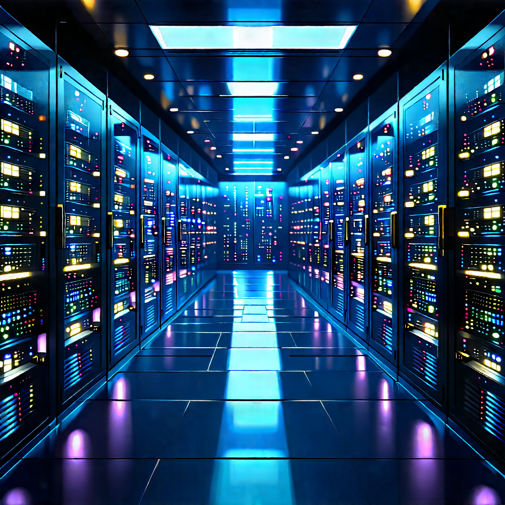 Futuristic Server Room With Image, There