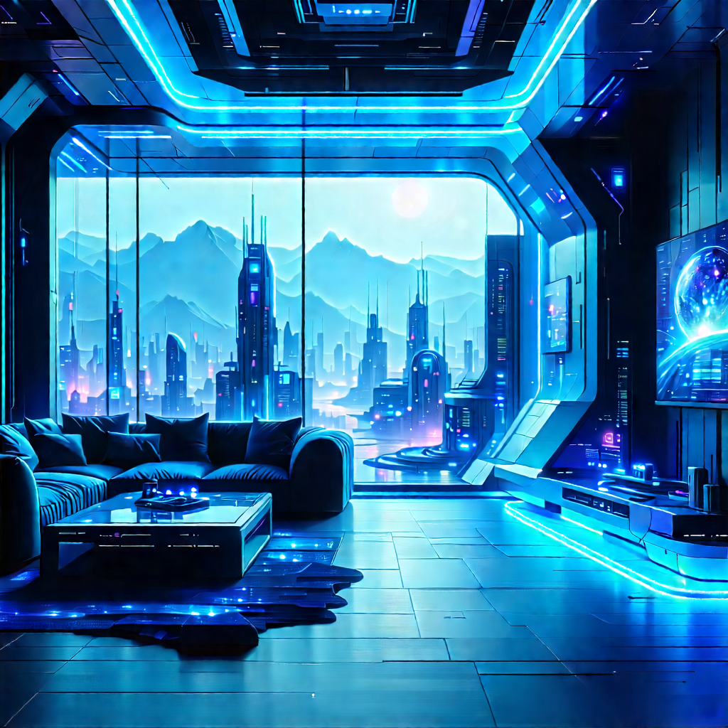 Futuristic Smart Home With Futuristic Scene,