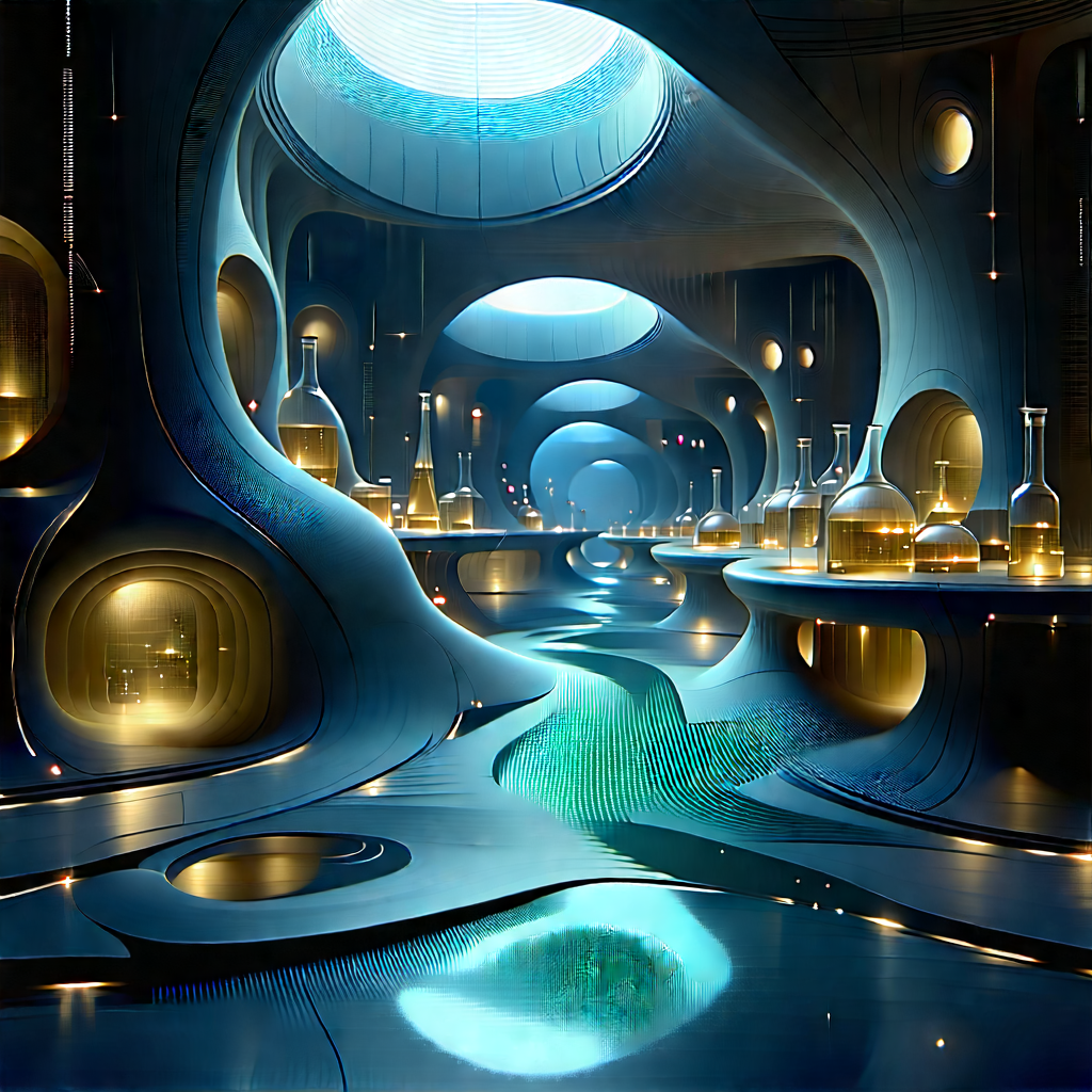 Futuristic Research Laboratory With Image, There