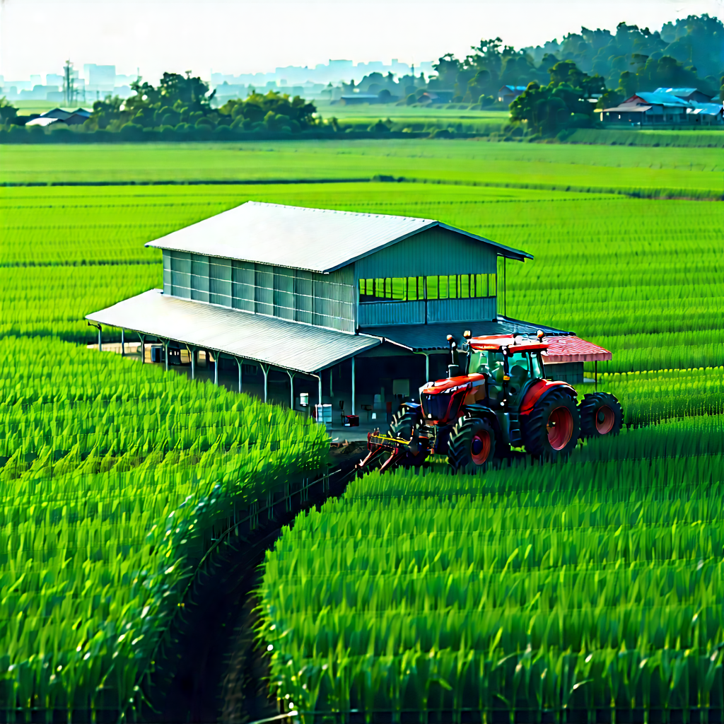 Agricultural Technology In Design Studio With Large Tractor