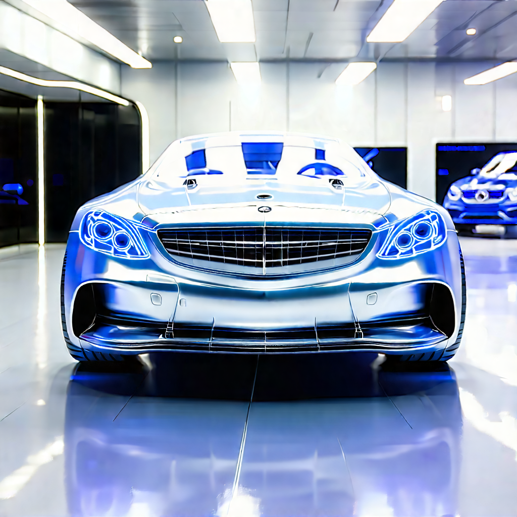 Automotive Technology In Manufacturing Facility With Silver Parked