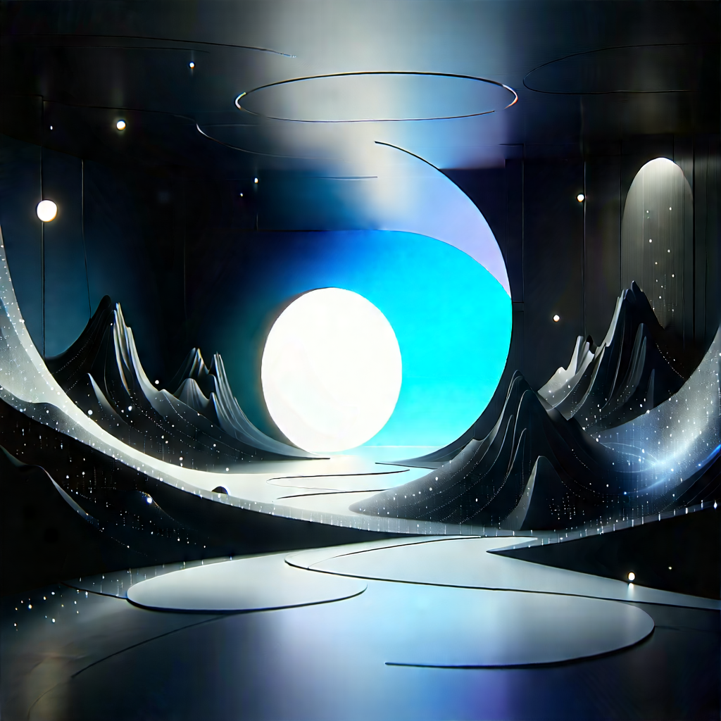 Futuristic digital workspace