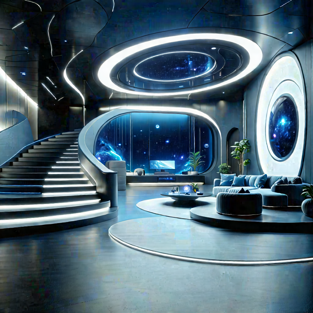 (futuristic:1.19) Smart Home With Image, There