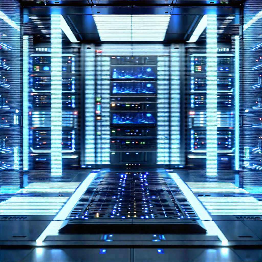 Futuristic Server Room With Image, There