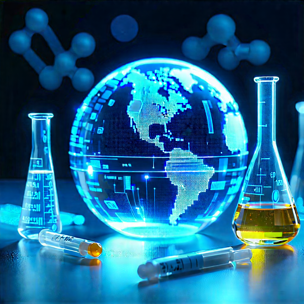 Healthcare Technology In (modern:1.21) Laboratory With Blue Globe