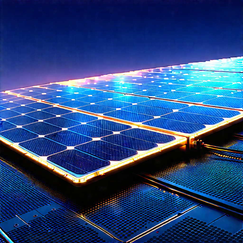 Solar Panel With Neon Accents With Large Solar
